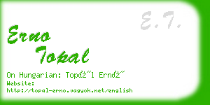 erno topal business card